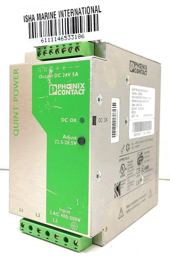 Блок питания PHOENIX CONTACT QUINT-PS-3X400-500AC/24DC/5 POWER SUPPLY 24VDC 5A