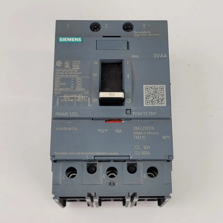 Автоматический выключатель Siemens 3VA4150-4ED34-0AA0 Circuit Breaker 50 Amp 3 P