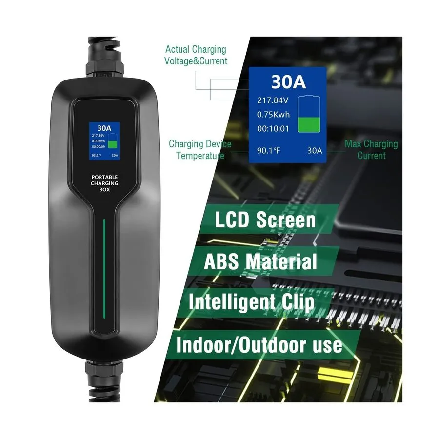 Аккумулятор EV Charger Level 2,NEMA 10-30, 30A/25ft,6.6KW Portable Electric Vehi — фото лота 1