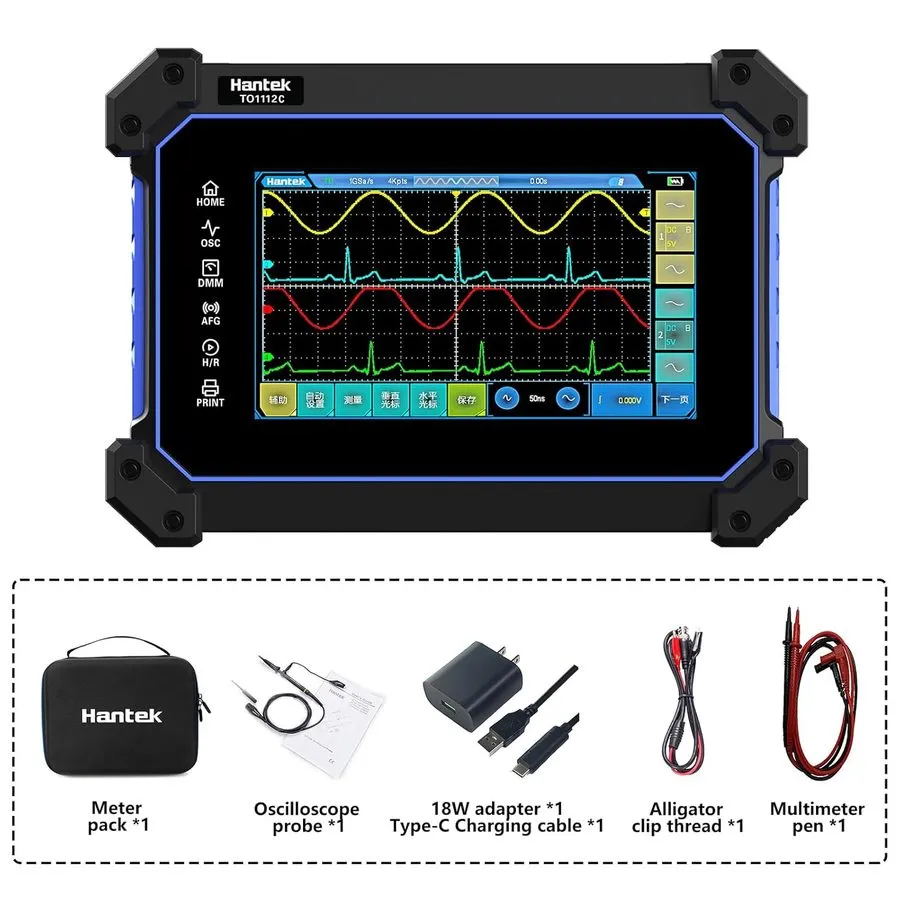 Осциллограф TO1112C Multi-Functional Full Touch Screen Oscilloscope 2 Channels 1 — фото лота 2