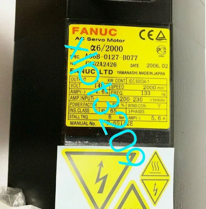Серводвигатель FANUC α6/2000 AC Servo Motor 140V 1.0kW 2000RPM A06B-0127-B077