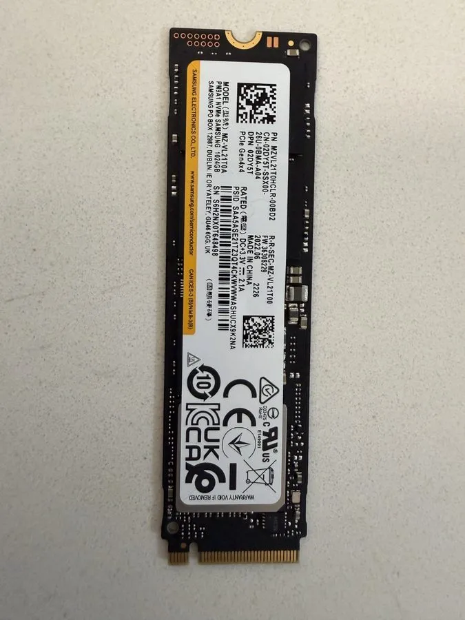 SSD-накопитель Samsung PM9A1 1TB NVMe M.2 PCIe Gen4x4 SSD MZ-VL21T0A High Speed 