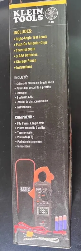 Мультиметр Klein Tools CL445 Non-contact Lcd Clamp Meter Multimeter 600 Amp 600- — фото лота 2