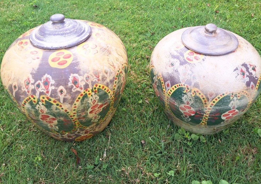 Электронный компонент Set Of Two Surya MKS-002 Terracotta Vessels With Lids