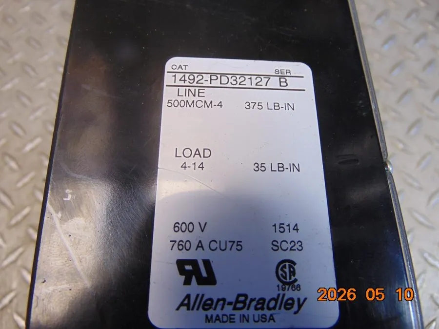Клеммник Allen-Bradley 1492-PD32127 Ser B Power Distribution Block 760A 600V