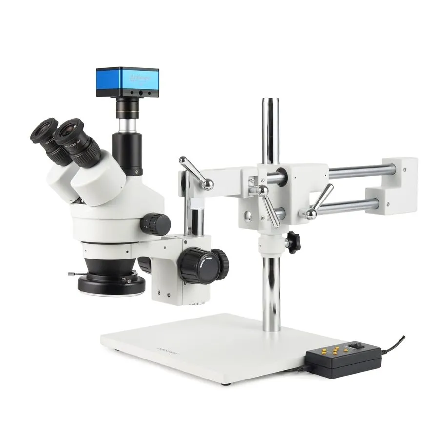 Микроскоп AmScope 7X-135X Trinocular Stereo LED Microscope+2-Arm Boom+4K 8MP HDM