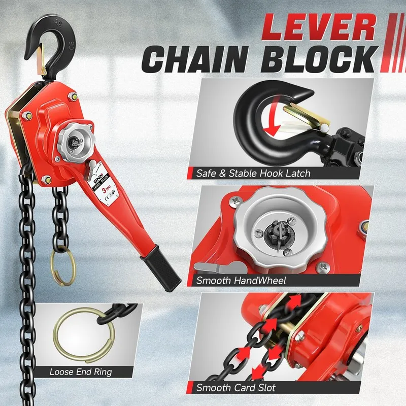 Таль 3 Ton/6600 lbs Manual Lever Block Chain Hoist Ratchet Type Come Along Pulle