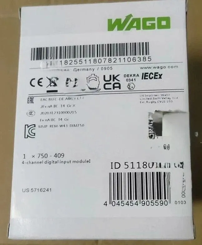 Модуль ввода-вывода Wago 750-409 4 Input module 24VDC .2msec filter sinking