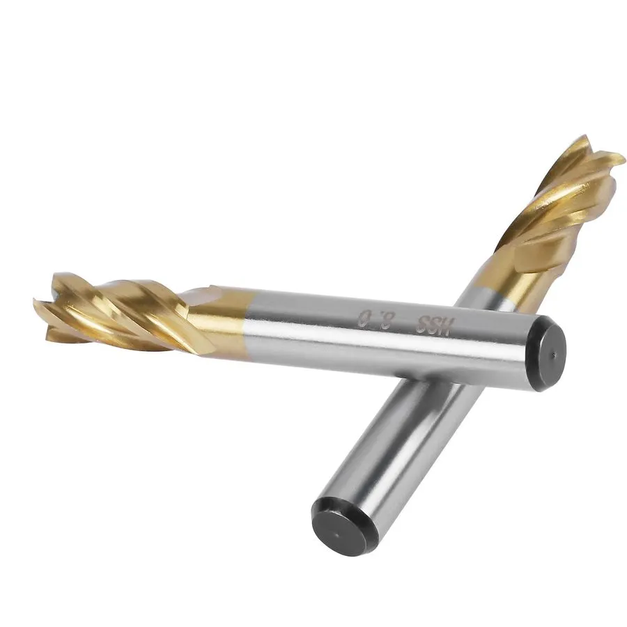 Режущий инструмент 4-Flute Titanium Coat Carbide End Mill Bits, 5/16 Inch/8 Mm H — фото лота 1