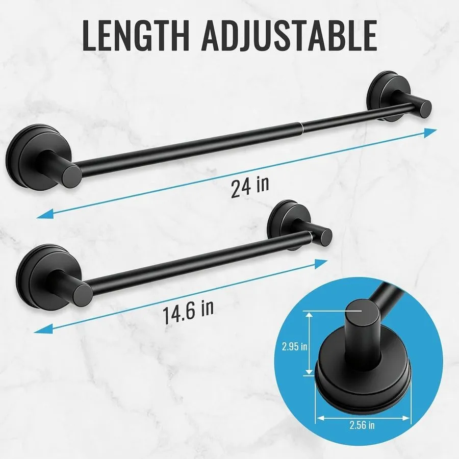 Вакуумная присоска Towel Racks для Bathroom Suction Cup Towel Bar 14.6-24in Adju