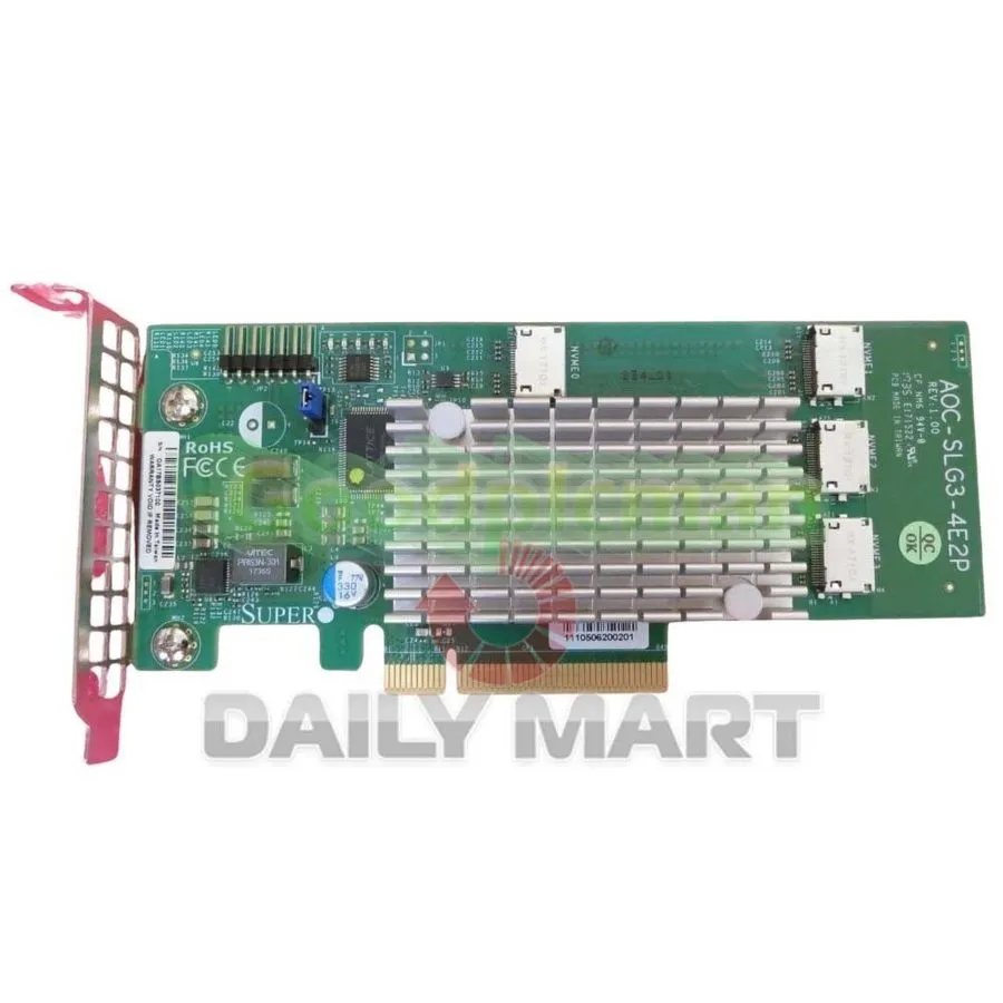 Кабель Supermicro AOC-SLG3-4E2P PCIe Add-On Card 6.4GB/s Quad-Port Gen-3 NVMe HB