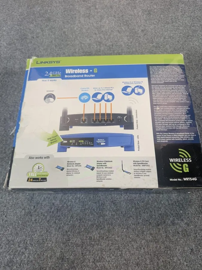 Маршрутизатор LINKSYS WIRELESS -G BROADBAND ROUTER (WRT54G) 2.4 GHz/ 802.11g -4 