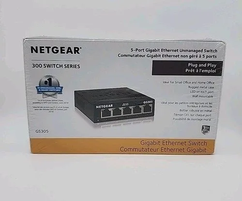 Коммутатор NETGEAR 5-Port Gigabit Ethernet Switch Desktop or Wallmount (GS305)