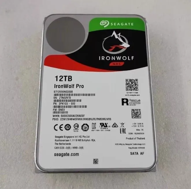 Жёсткий диск Seagate IronWolf Pro 12TB 7200RPM SATA 6Gb/s 3.5" NAS HDD ST12000NE