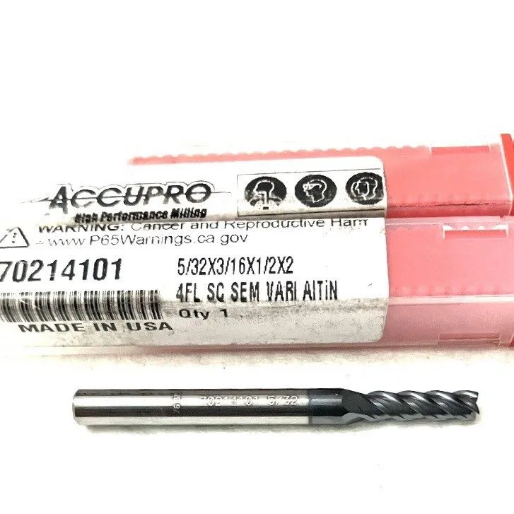 Режущий инструмент Accupro 5/32" 4FL Square End Mill Solid Carbide AlTiN 7021410
