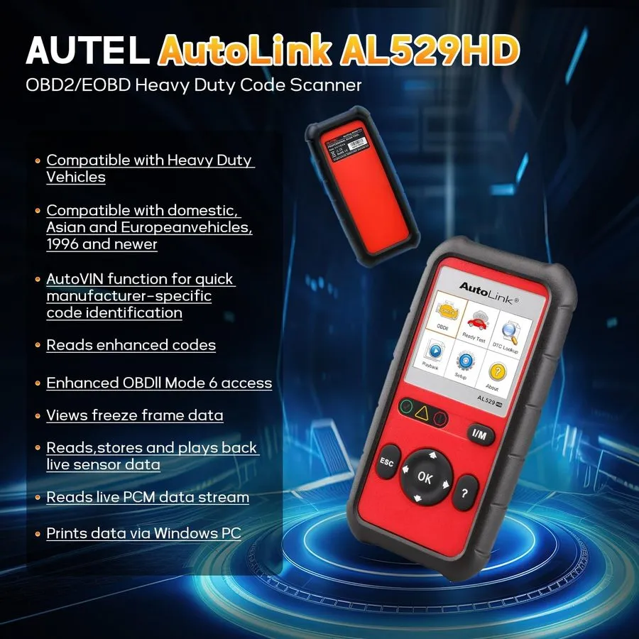 Диагностический сканер Autel AutoLink AL529HD OBD2 Scanner