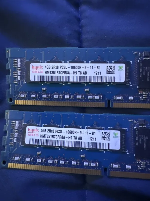 Модуль памяти Hynix 2x4GB Server RAM Sticks 2Rx8 PC3L-10600R-9-11 HMT351R7CFR8A-