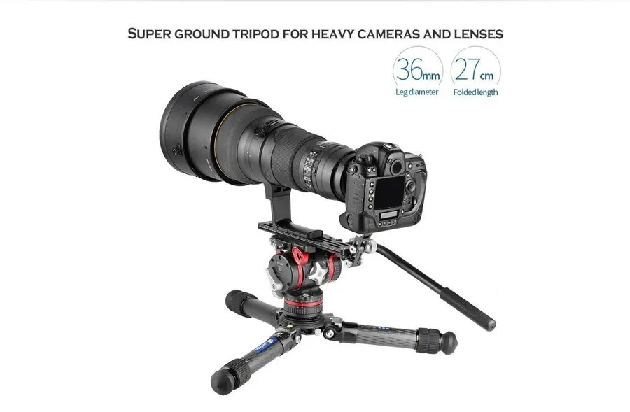 Оборудование видеонаблюдения Leofoto LM-362C Short CF Tripod with 75mm Bowl and  — фото лота 2