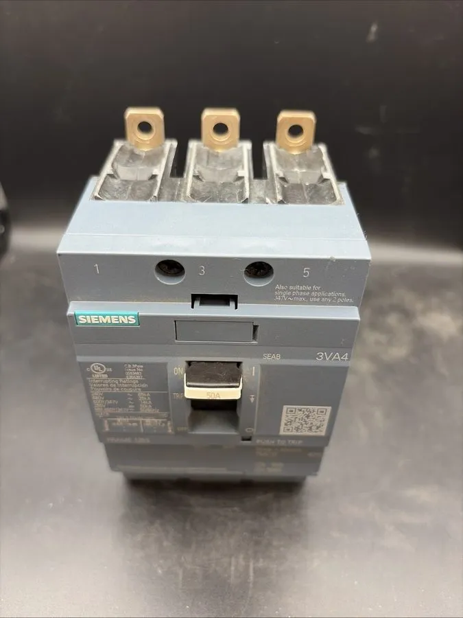 Автоматический выключатель Siemens 3VA4150-4ED34-0AA0 Circuit Breaker 50 Amp 3 P — фото лота 1