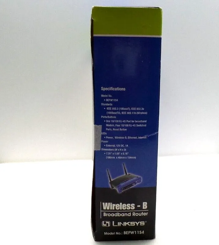 Маршрутизатор Linksys BEFW11S4 11 Mbps 4-Port 10/100 Wireless B Router