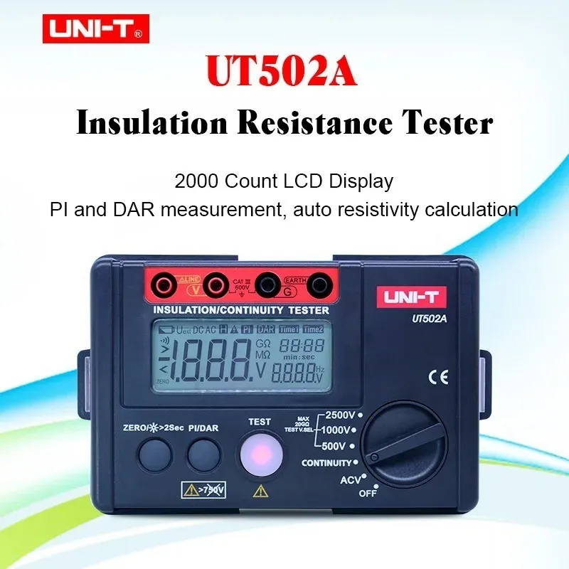 Тестер Megohmmeter Megger Digital Insulation Resistance Tester UNI-T UT502A 1000