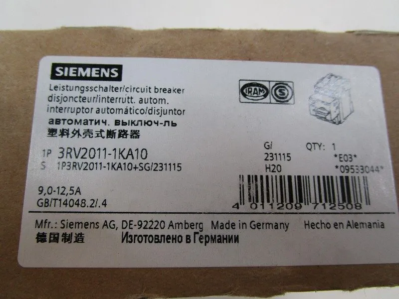 Автоматический выключатель Siemens SIRIUS 3RV2011-1KA10 Motor Protection Circuit