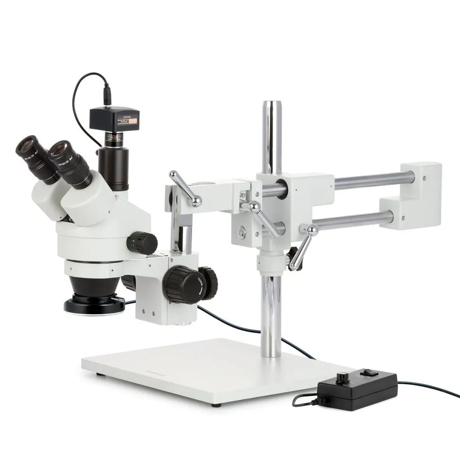 Микроскоп AmScope 2X-225X Trinocular Zoom Stereo Boom Microscope+5MP USB Camera+