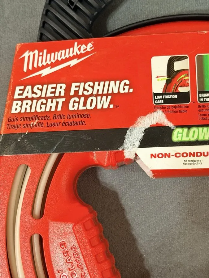Инструмент ВОЛС Milwaukee Glow 40 ft Non-Conductive Fish Tape Cable Puller 48-22 — фото лота 1
