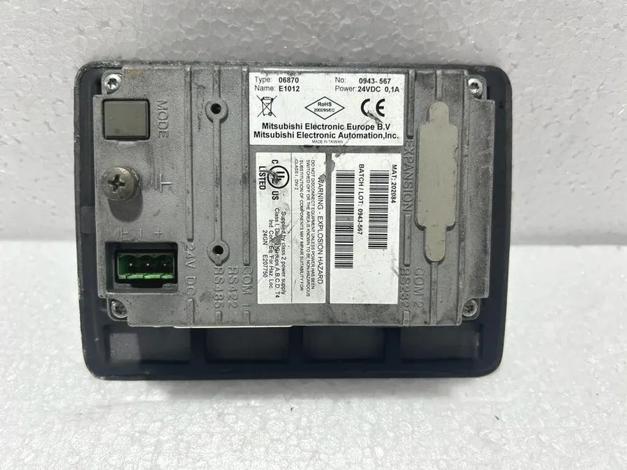 Панель оператора MITSUBISHI ELECTRIC E1012 HMI OPERATOR PANEL 06870 24VDC 0.1A