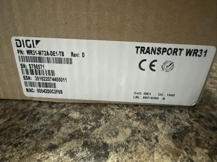 Маршрутизатор DIGI TRANSPORT WR31 ROUTER 4G LTE WR31-M72A-DE1-TB — фото лота 2