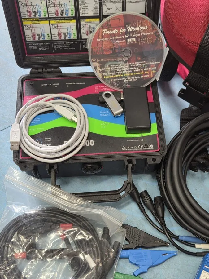 Анализатор Ranger Power Master PM7000 Power Quality Analyzer w/ Leads Clamps & C — фото лота 3