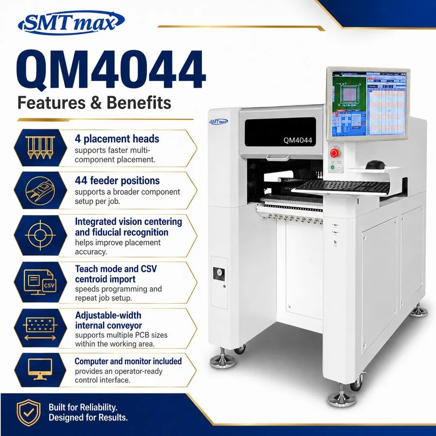 Паяльное оборудование SMT Pick and Place Machine 4-Head 44 Feeders Vision Convey — фото лота 1