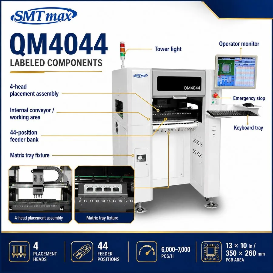 Паяльное оборудование SMT Pick and Place Machine 4-Head 44 Feeders Vision Convey — фото лота 2