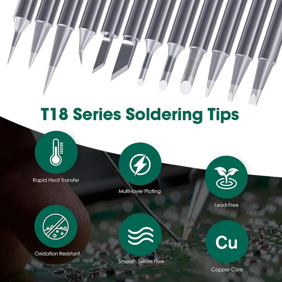 Паяльная станция T18 Soldering Iron Tips with Tip Holder для Hakko FX-888D FX-88