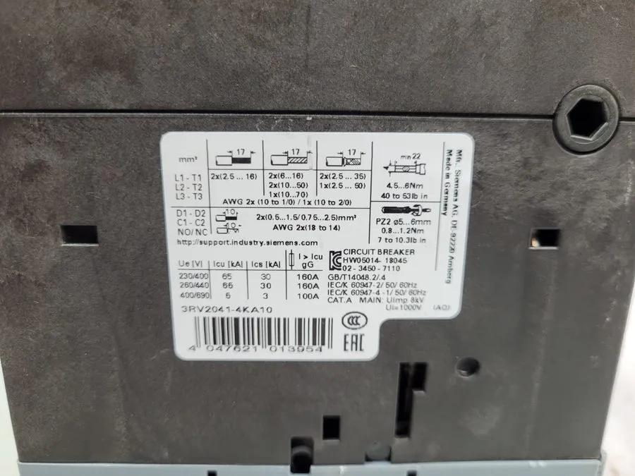 Автоматический выключатель Siemens Sirius 3RV2041-4KA10 Motor Protection Circuit — фото лота 2