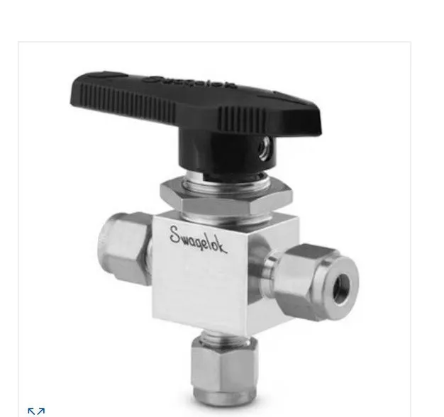 Клапан Swagelok SS-42GXS4 3 way ball valve 1/4 in tube fitting