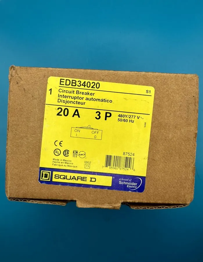Автоматический выключатель SQUARE D EDB34020, 3P, 20A, 480V, BOLT-ON CIRCUIT BRE