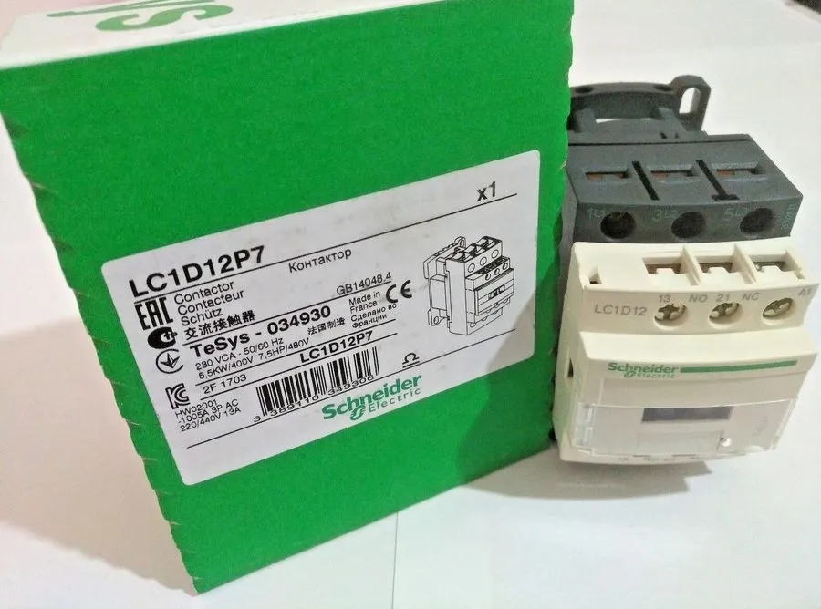 Контактор x SCHNEIDER ELECTRIC LC1D12P7 CONTACTOR TeSys-034930