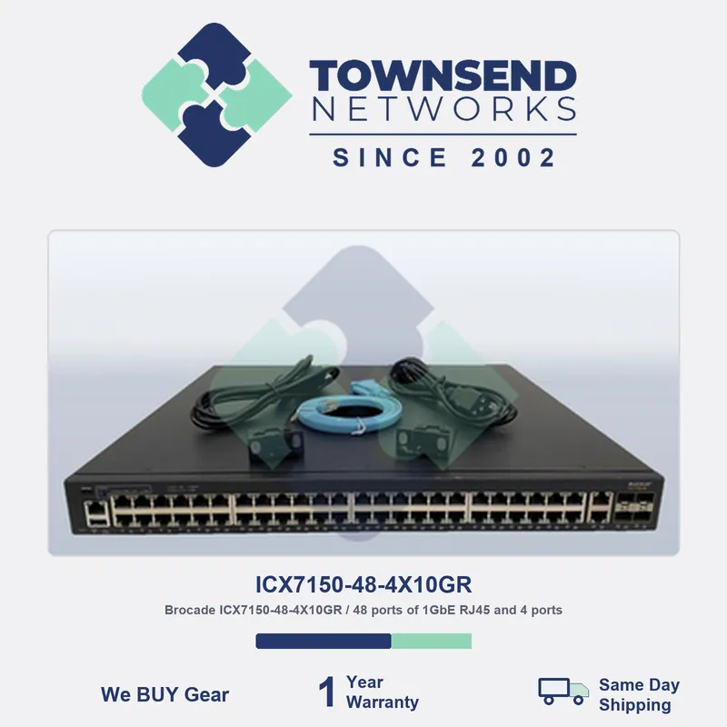 Коммутатор Brocade ICX7150-48-4X10GR / 48 ports of 1GbE RJ45 and 4 ports of 10Gb