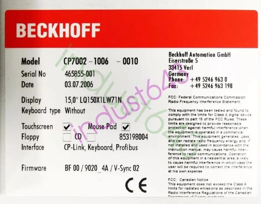 LCD Screen Display Beckhoff CP7002-1006-0010 LCD Screen Panel Display