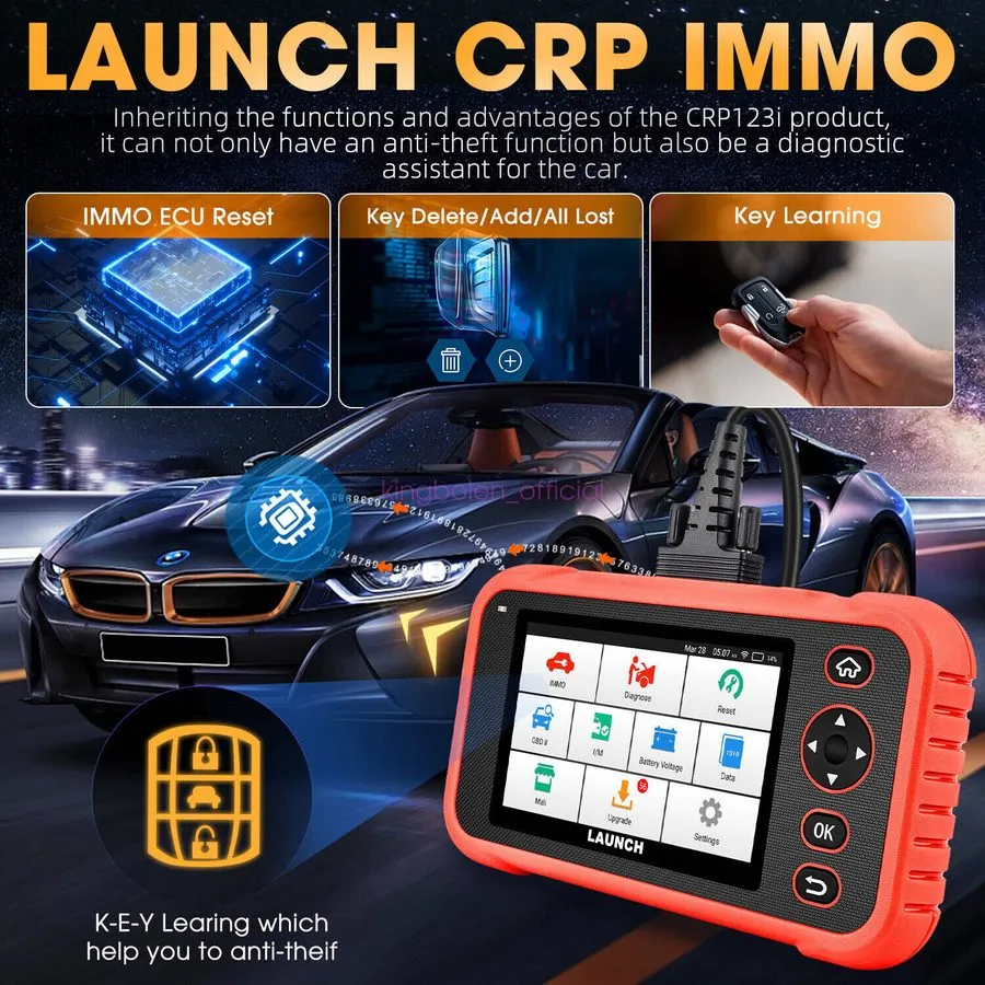 Диагностический сканер LAUNCH CRP IMMO OBDII Scanner er 3Reset Car Diagnostic To — фото лота 2