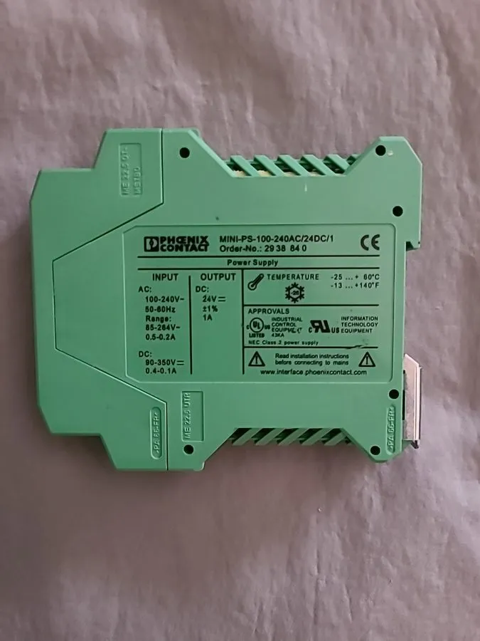 Блок питания Phoenix Contact MINI-PS-100-240AC/24DC/1 Power Supply 24VDC 1A DIN  — фото лота 1