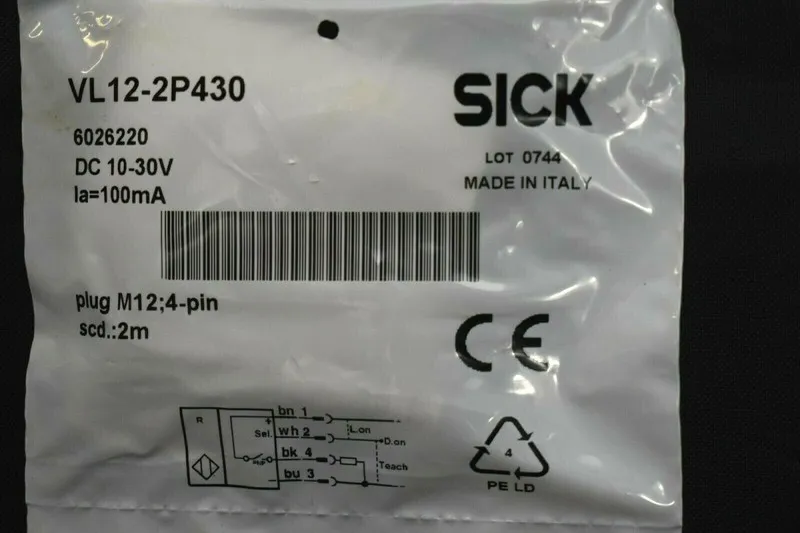 Фотоэлектрический датчик SICK VL12-2P430 6026220 Photoelectric Sensor 10-30V M12