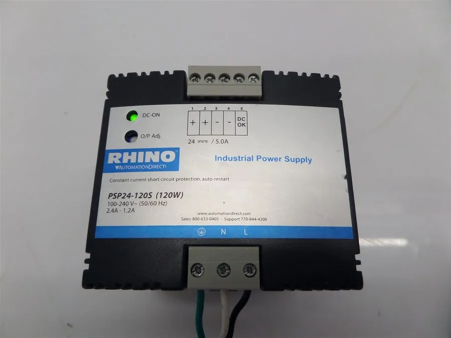 Блок питания RHINO PSP24-120S 24V DC 5A 120W DIN Rail Power Supply 120/240VAC