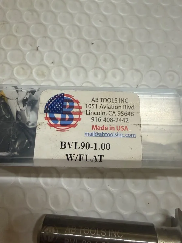 Режущий инструмент AB Tools BVL90-1.0 90° Bevel Cutter 1” Carbide End Mill w/ We — фото лота 1