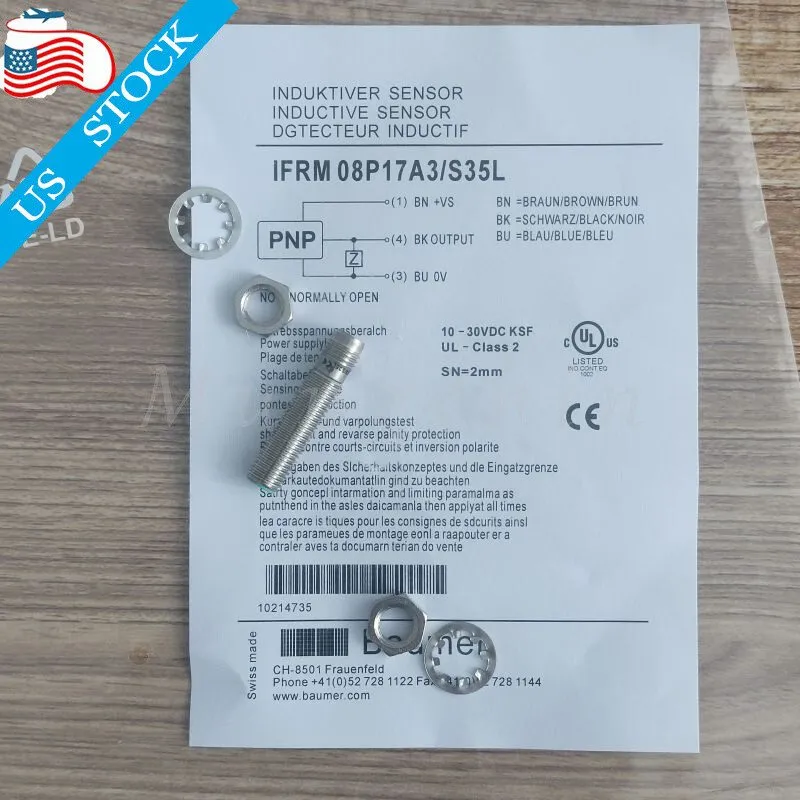 Датчик приближения BAUMER IFRM 08P17A3/S35L PLC INDUCTIVE PROXIMITY SENSOR, M8 2