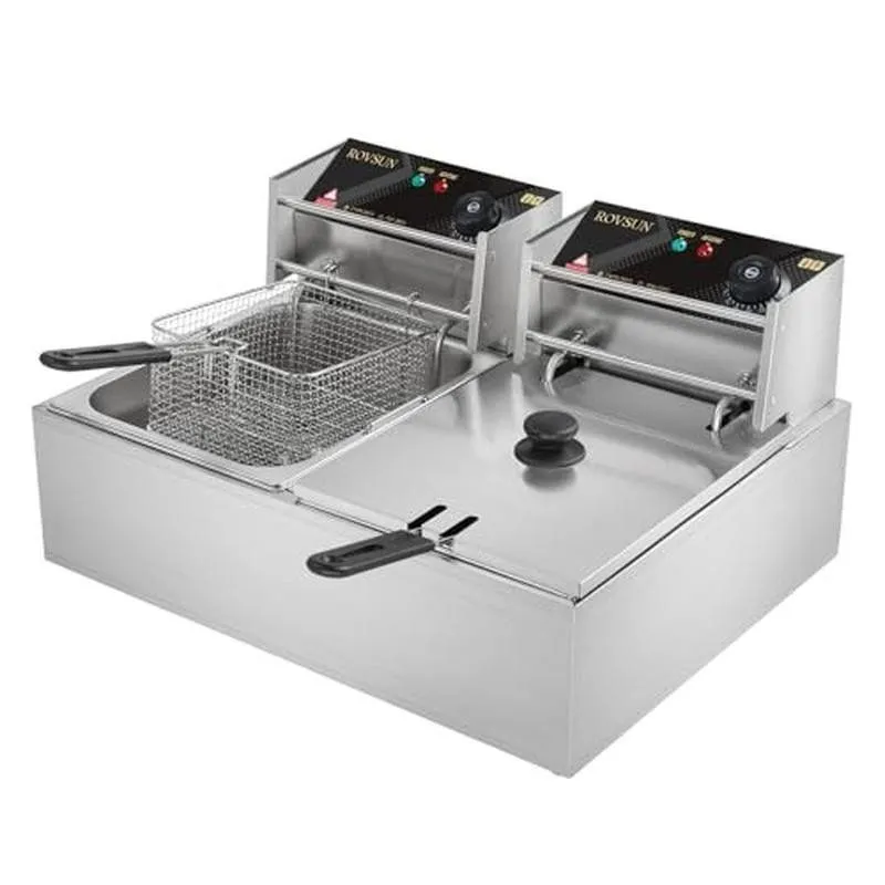 Фритюрница Commercial Electric Dual Tank Deep Fryer 22.8QT 3400W with Baskets ET — фото лота 1