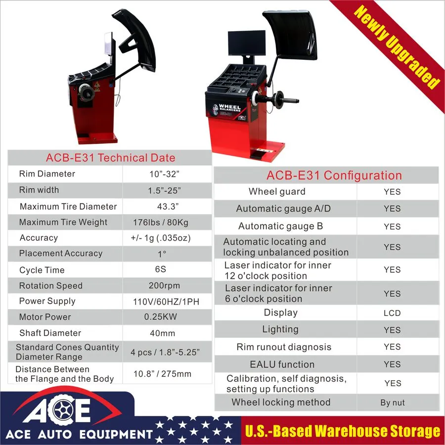 Дисплей Tire Balancer Machine ACB-E31 Wheel Balancer ACE 3D Technology LCD displ — фото лота 2