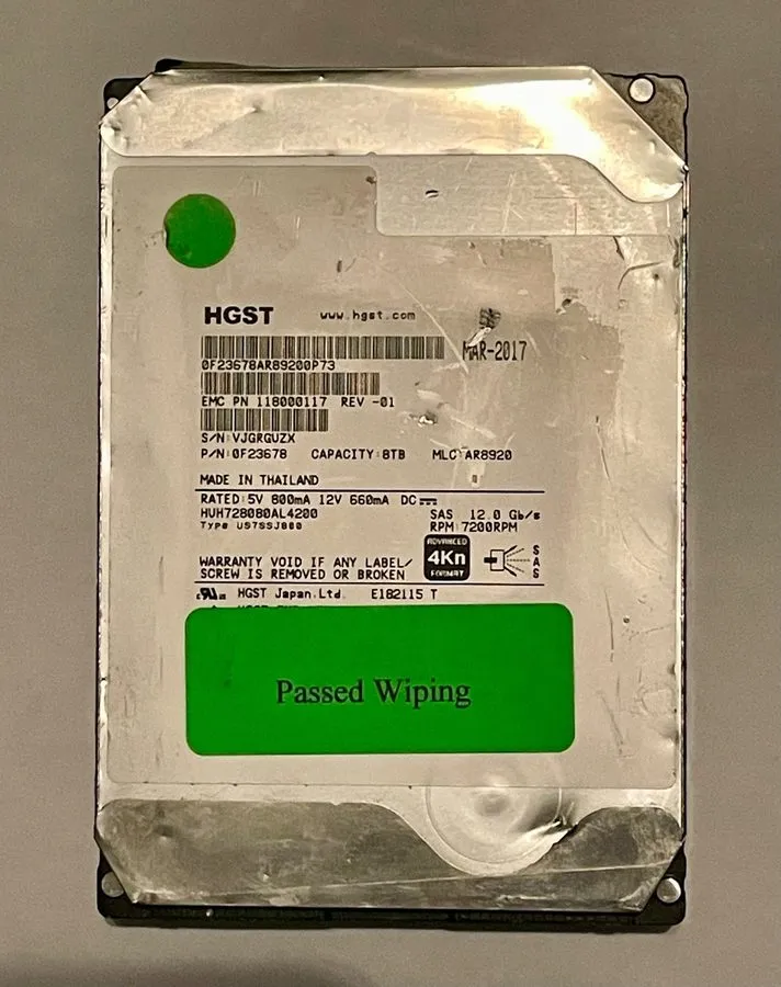 Жёсткий диск HUH728080AL4200 HGST Ultrastar He8 8TB 7200RPM 4Kn 3.5 Inch Interna