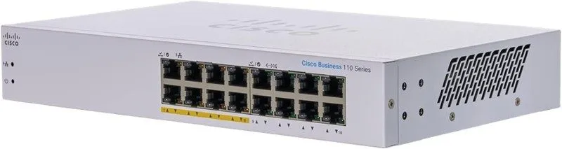 Коммутатор Cisco CBS110-16PP 16-Port Gigabit Unmanaged PoE Switch 8x PoE 64W 1U 
